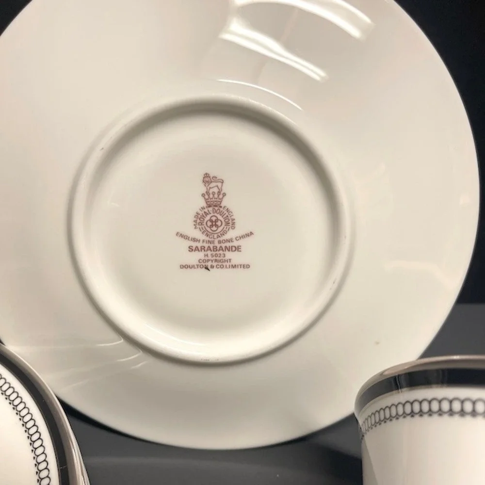 Set of 7 Vintage Royal Doulton Sarabande H5023 Replacement‎ Tea Cups & Saucers